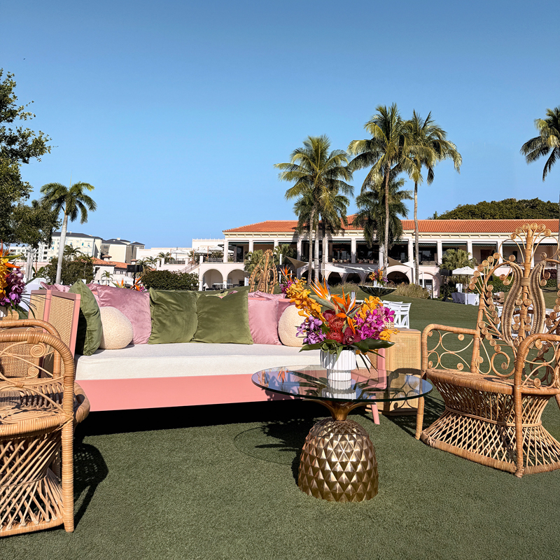 Gretel Rattan Daybed Lounge Rose
