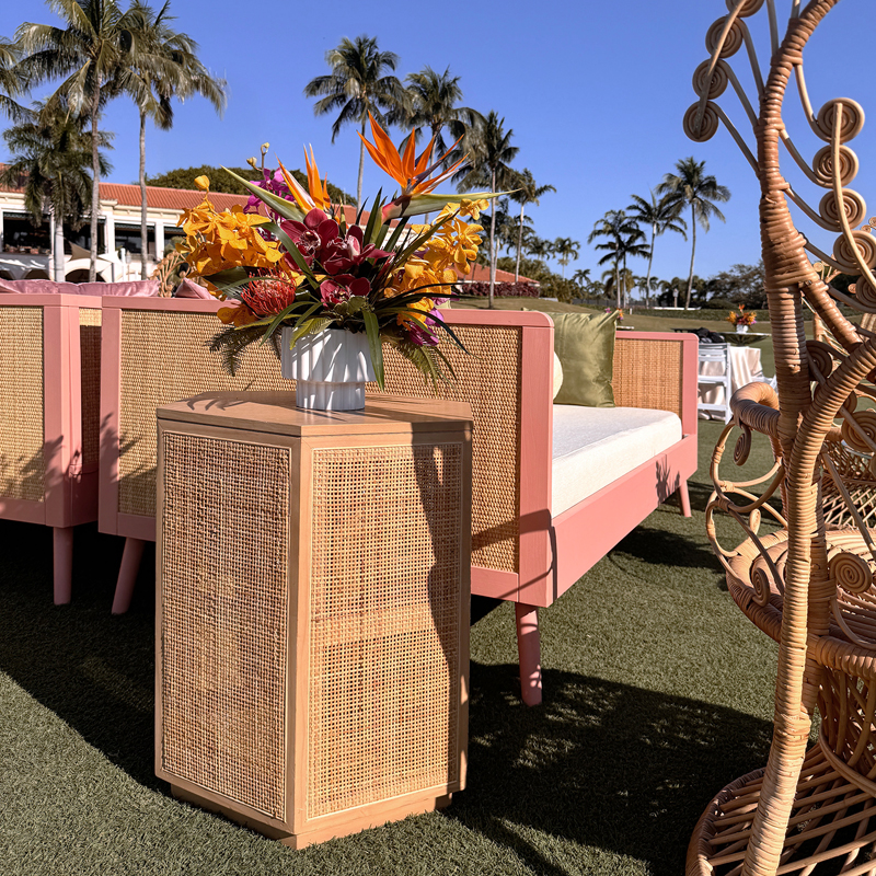 Gretel Rattan Daybed Lounge Rose
