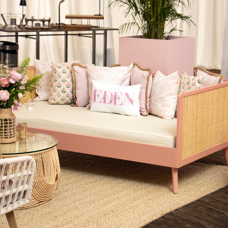 Gretel Rattan Daybed Lounge Rose