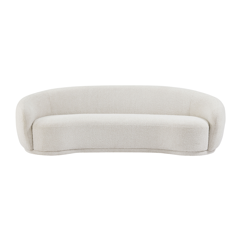 Wedge Bouclé Sofa Ivory 90"