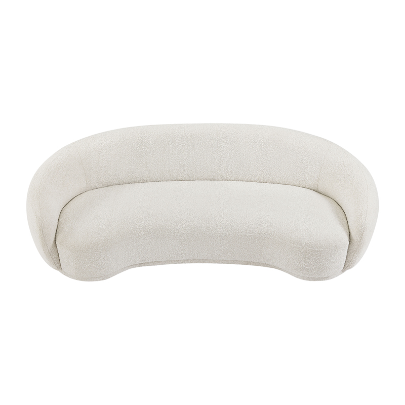 Wedge Bouclé Sofa Ivory 90"