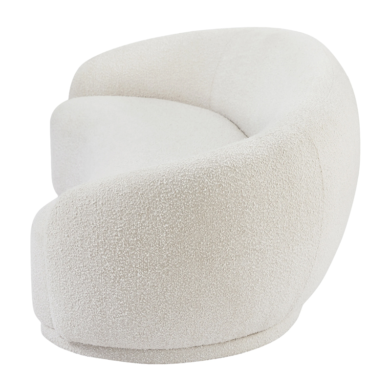 Wedge Bouclé Sofa Ivory 90"