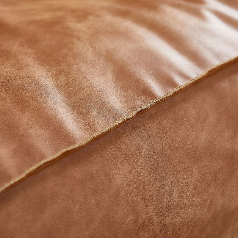 Loft Camel Vegan Leather Ottoman