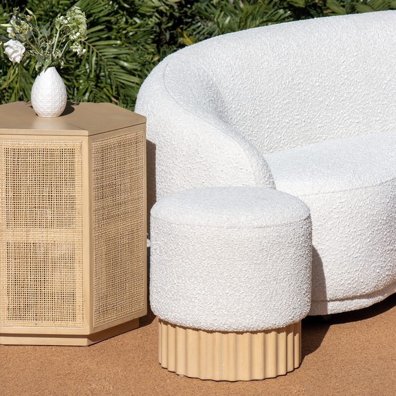 Veranda Pouf Boucle Ivory