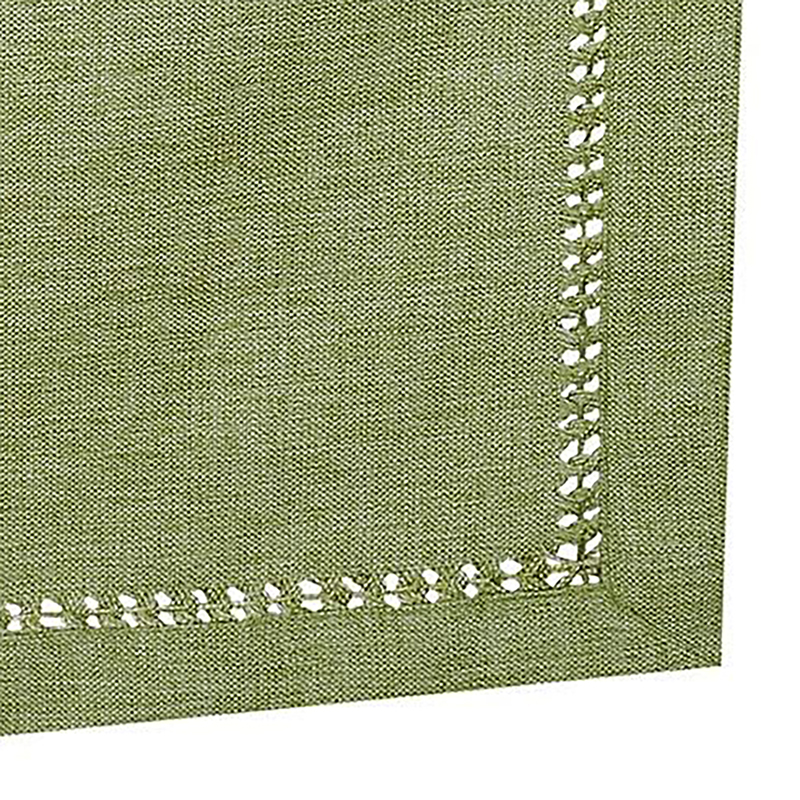 Forest Green Linen Hemstitch Runner 14 x 108