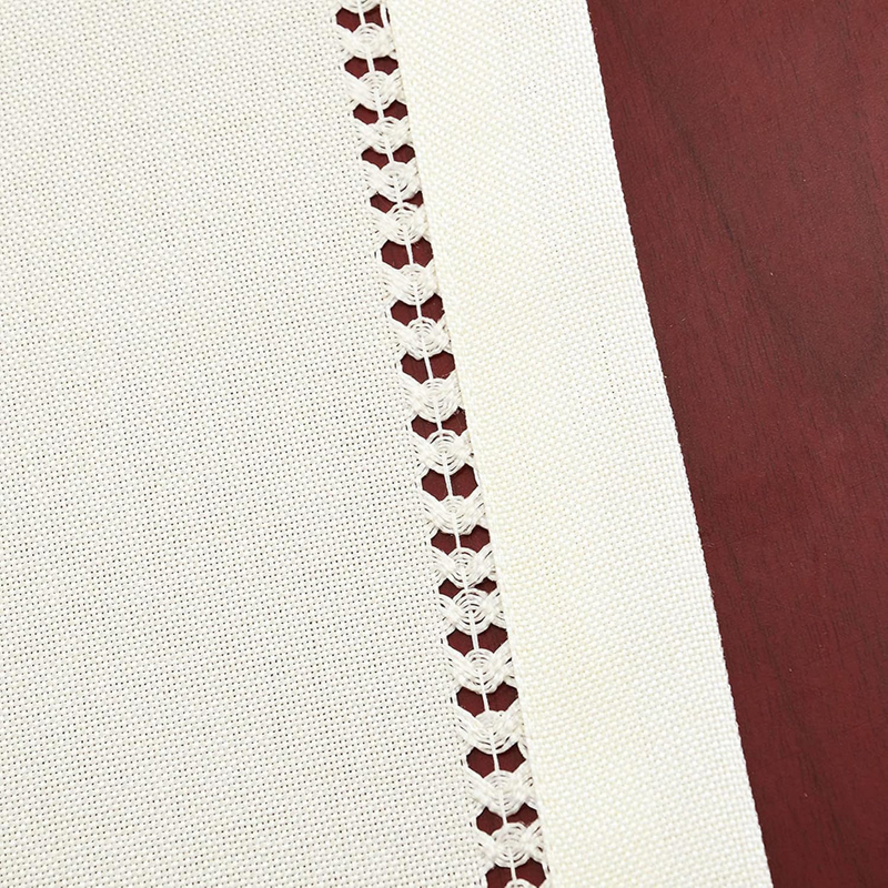 Ivory Linen Hemstitch Runner 14 x 108