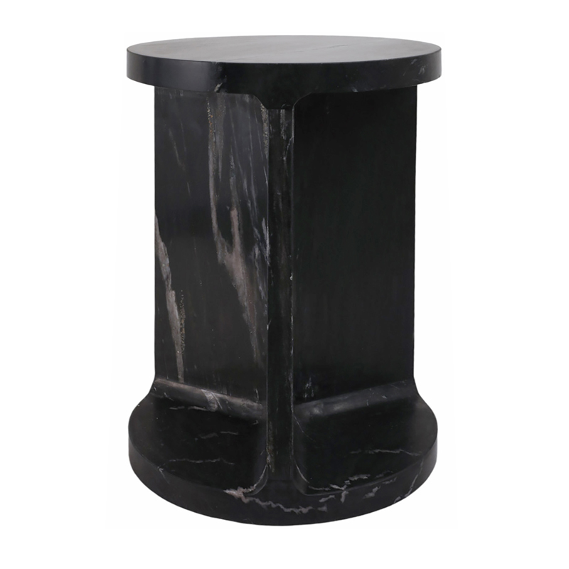 Hercules Black Marble Lounge Side Table