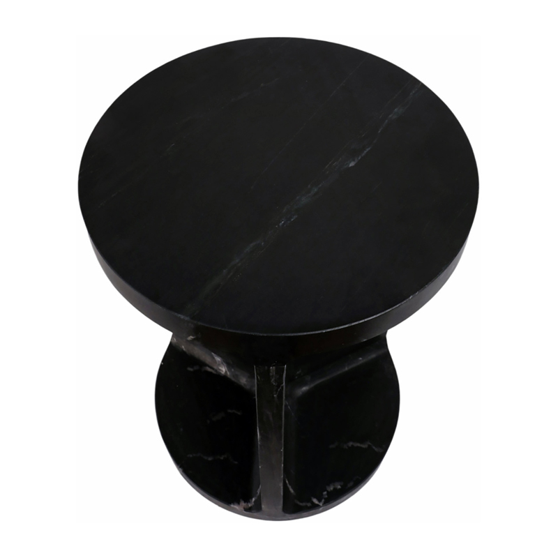 Hercules Black Marble Lounge Side Table