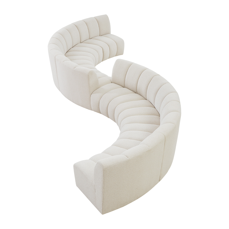 Infinity Boucle Sofa Ivory 8-Piece Switchback