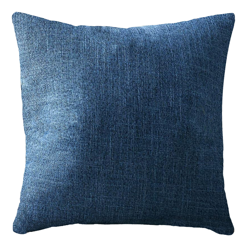 Blue Denim Linen Look Pillow 18 x 18