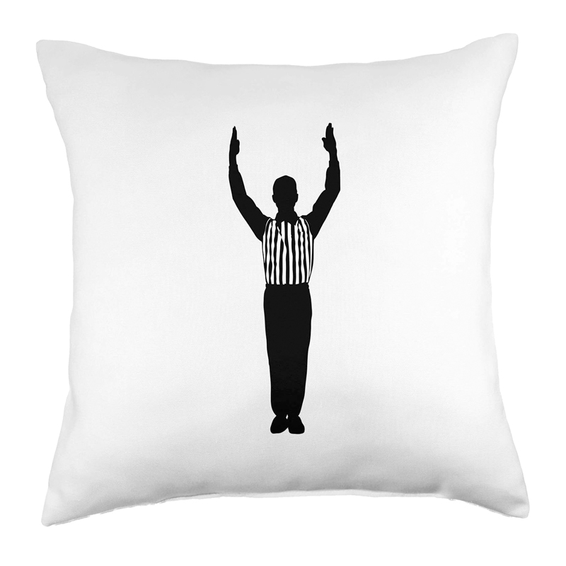 White Referee Print Pillow 18 x 18