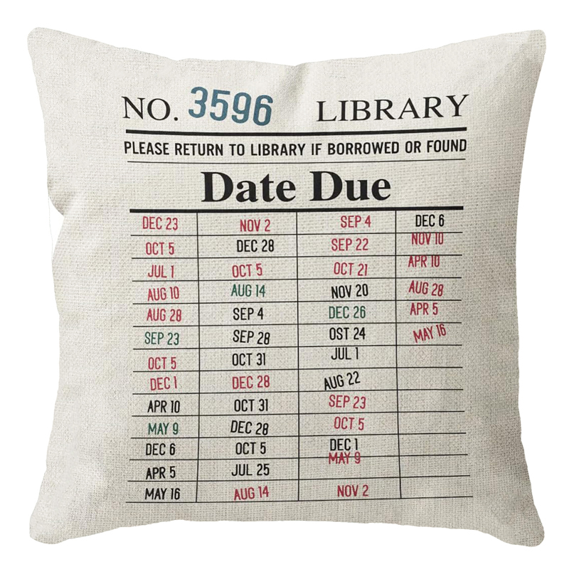 Ivory Library Print Pillow 18 x 18