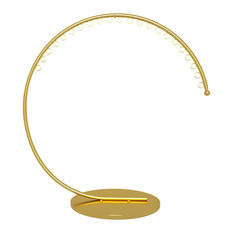 Cantilever Gold Arc Garment Display Rack with Hanging Hooks