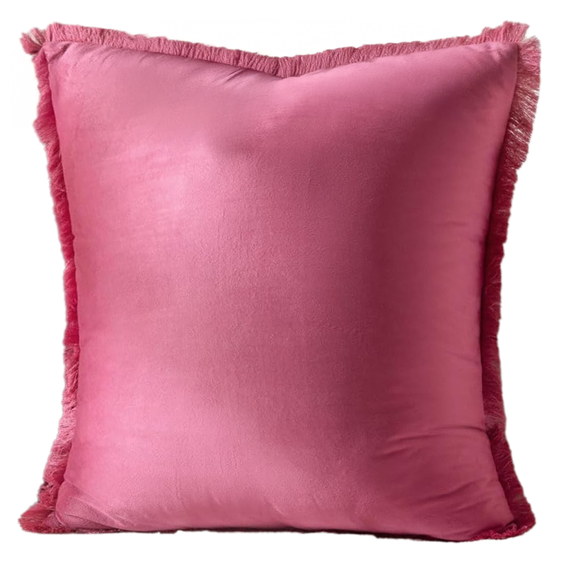 Pink Fuchsia Fringe Pillow 18 x 18