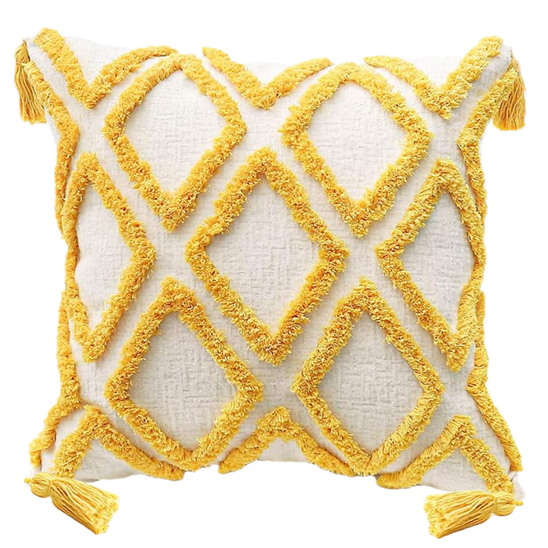 Yellow Regency Fringe Pillow 18 x 18