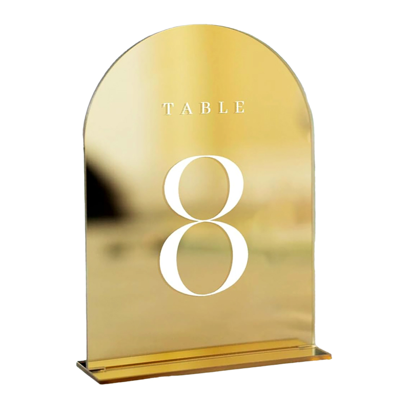Arched Gold Acrylic Table Number