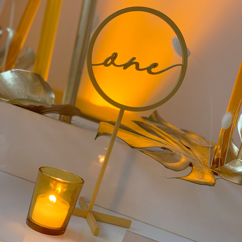 Gold Script Table Number