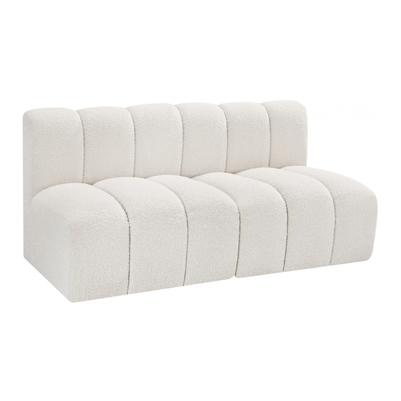 Linear Boucle Sofa Ivory 2-Piece