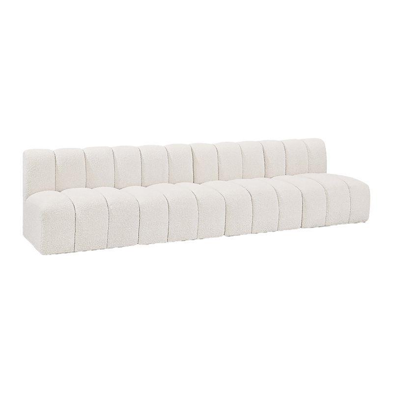 Linear Boucle Sofa Ivory 4-Piece