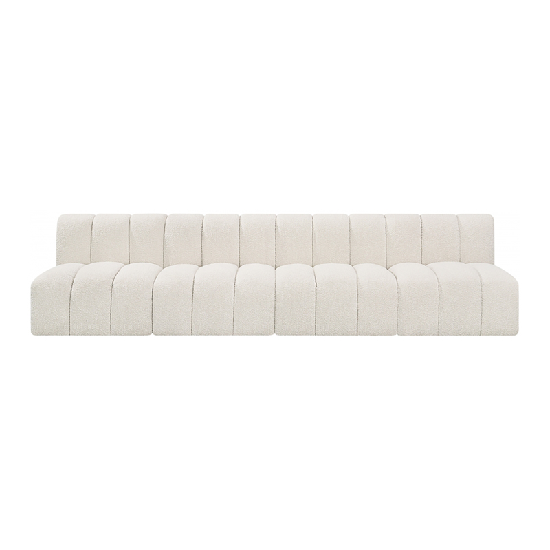 Linear Boucle Sofa Ivory 4-Piece