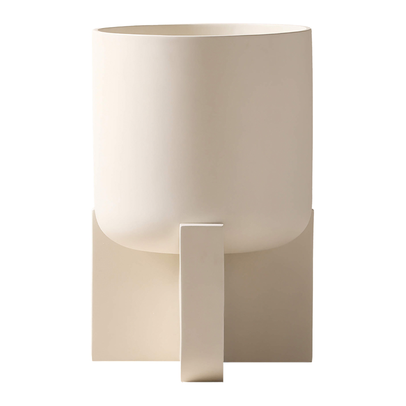 Terra Ivory Short Wide Microcement Planter