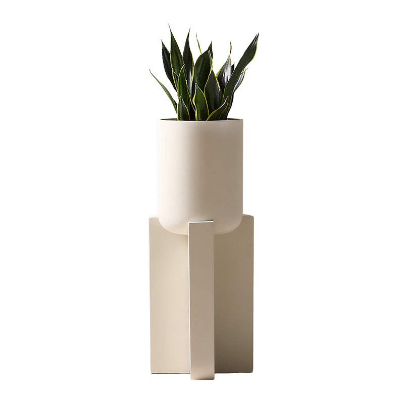 Terra Ivory Tall Narrow Microcement Planter