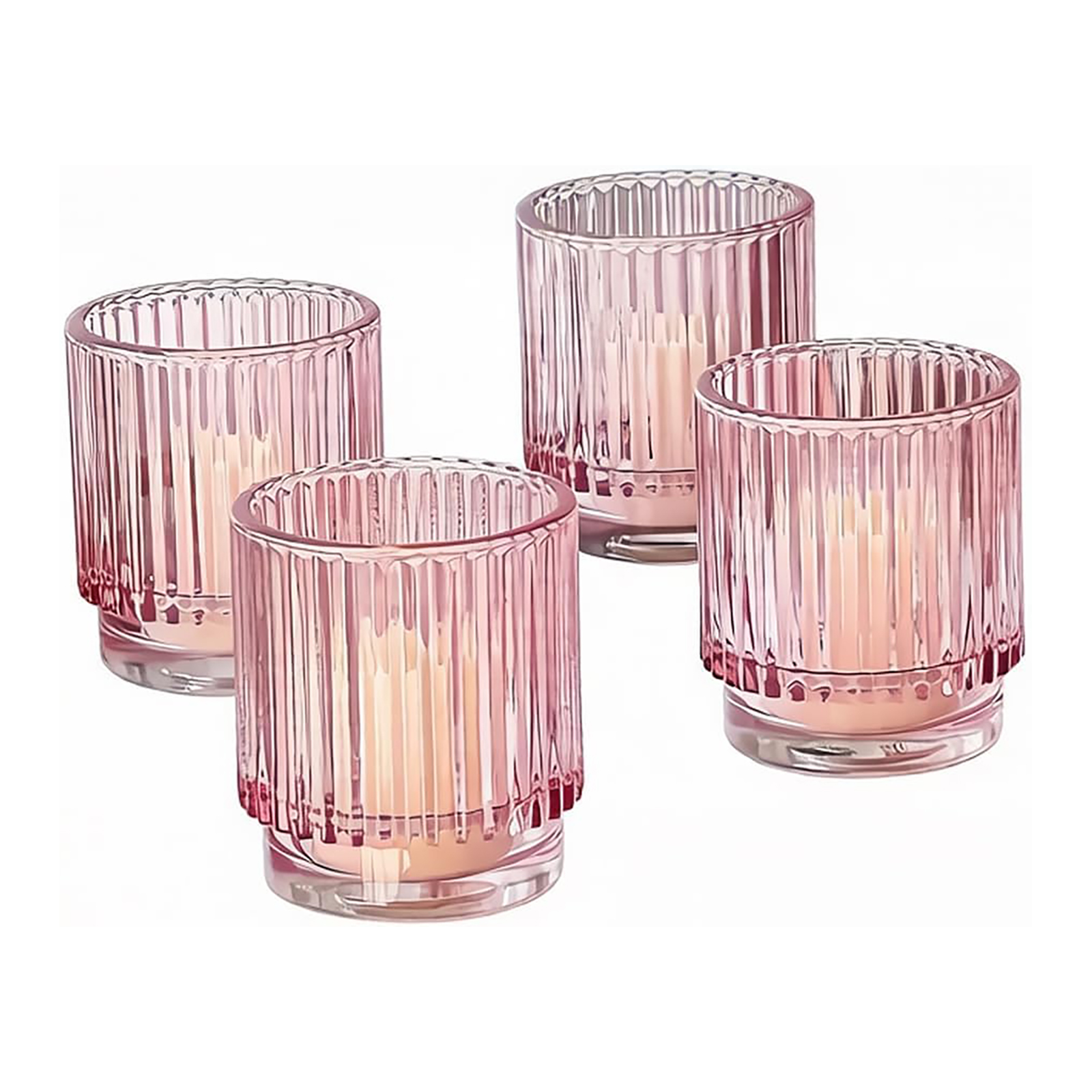 Ribbed Pink Votives