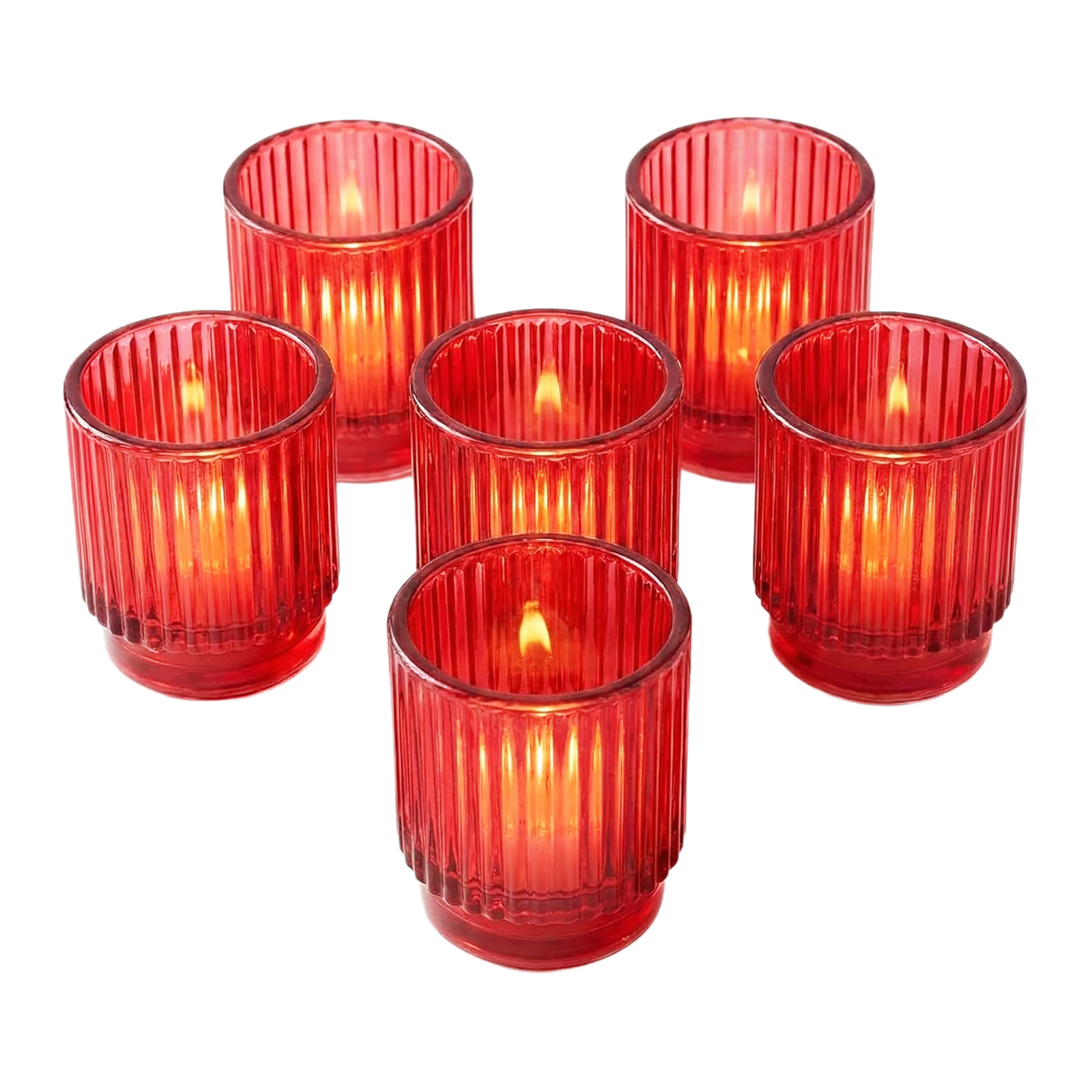 Ribbed Red Votive