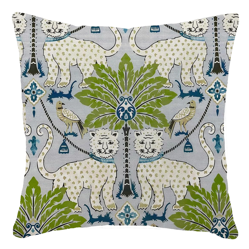 Blue Lion Chinoiserie Pillow 18 x 18